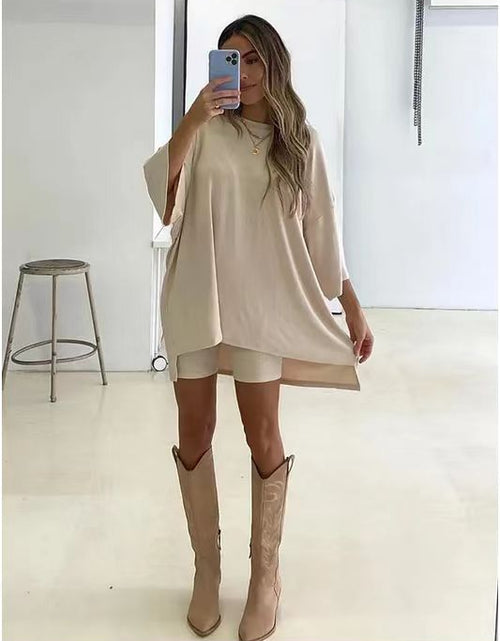 Load image into Gallery viewer, Women&#39;s Clothing Fashion Solid Color Loose T-shirt Tight Shorts Women
