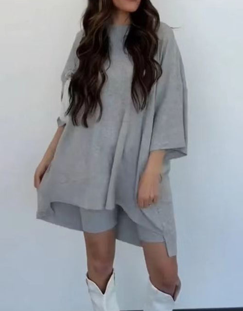 Load image into Gallery viewer, Women&#39;s Clothing Fashion Solid Color Loose T-shirt Tight Shorts Women
