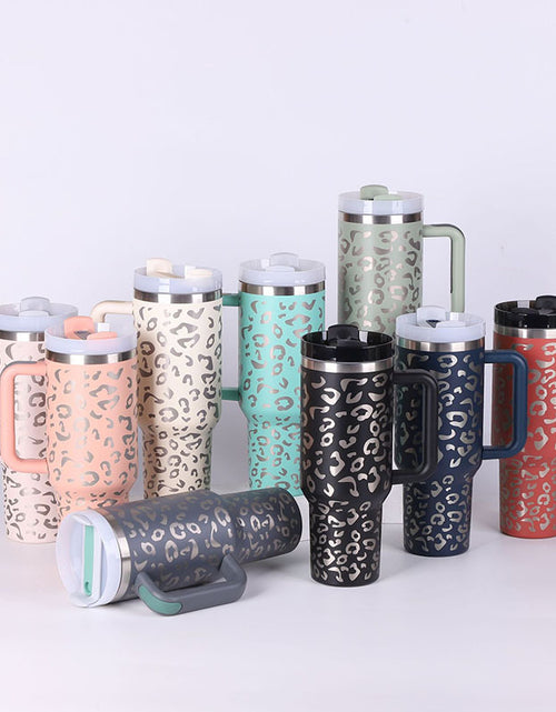 Load image into Gallery viewer, 40 Oz Tumbler With Handle Straw Insulated, Stainless Steel Spill Proof Vacuum Coffee Cup Tumbler With Lid Tapered Mug Gifts For Valentine Lover Suitable For Car Gym Office Travel
