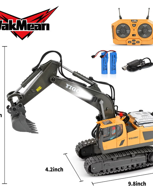 Load image into Gallery viewer, Remote Control Excavator,11 Channel RC Excavator Toys, Rechargeable Construction Vehicle Toys with Lights Sounds,Gifts for Kids 3-12 Years Old
