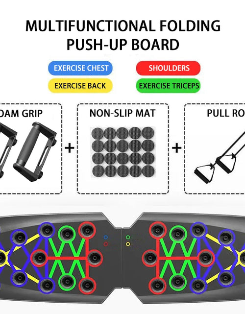 Load image into Gallery viewer, Folding Push-Up Board Chest Expansion Adult Multi-Mode Adjustable with Chest Abdomen Back Partition Core Muscle Exerciser
