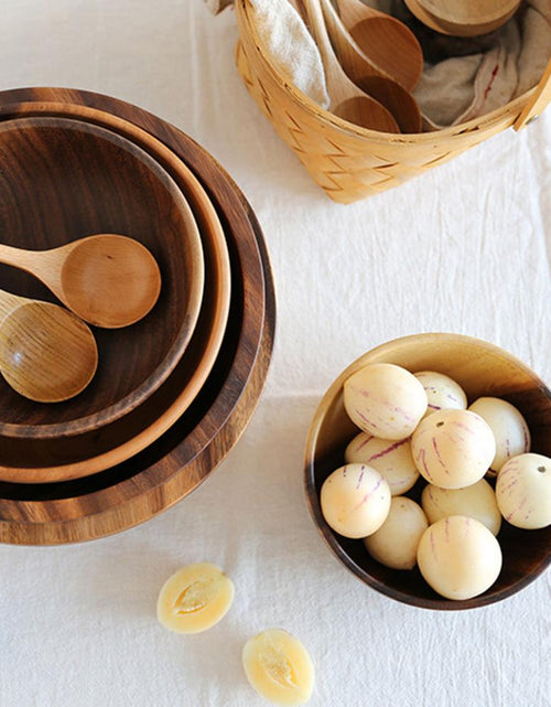Load image into Gallery viewer, Kitchen Natural Wooden Bowl Household Fruit Bowl Salad Bowl For Home Restaurant Food Container Wooden Utensils Note The Size Hot
