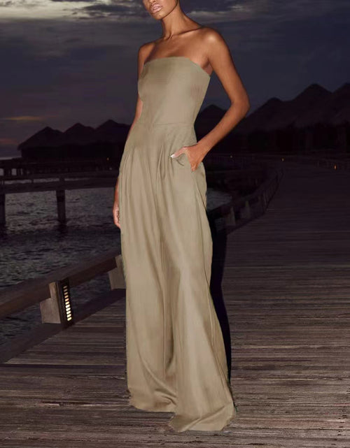 Load image into Gallery viewer, Loose Tube-top Jumpsuit Ins Fashion Backless Wide Leg Long Pants Overalls Women&#39;s Clothing

