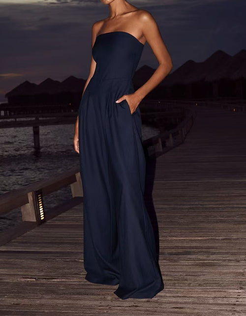 Load image into Gallery viewer, Loose Tube-top Jumpsuit Ins Fashion Backless Wide Leg Long Pants Overalls Women&#39;s Clothing
