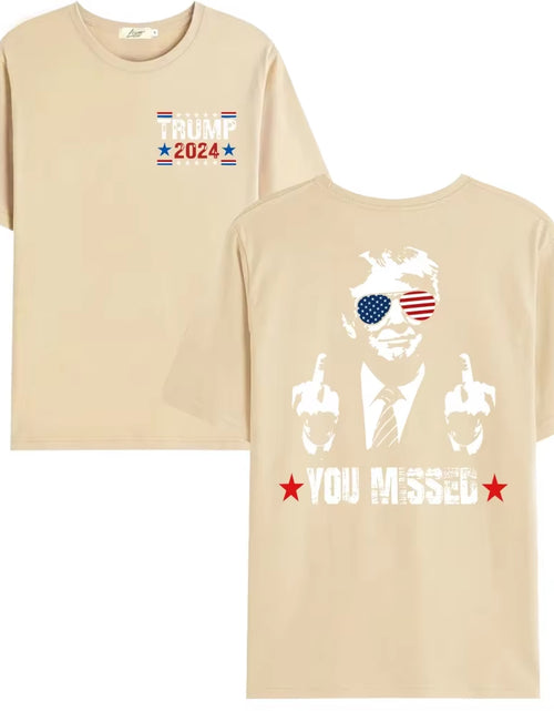 Load image into Gallery viewer, You Missed Trump 2024 US American Flag T-Shirt, Trump 2024 T-Shirt, Trump Shirt Trump You Missed Unisex Tshirt
