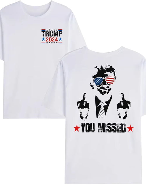 Load image into Gallery viewer, You Missed Trump 2024 US American Flag T-Shirt, Trump 2024 T-Shirt, Trump Shirt Trump You Missed Unisex Tshirt
