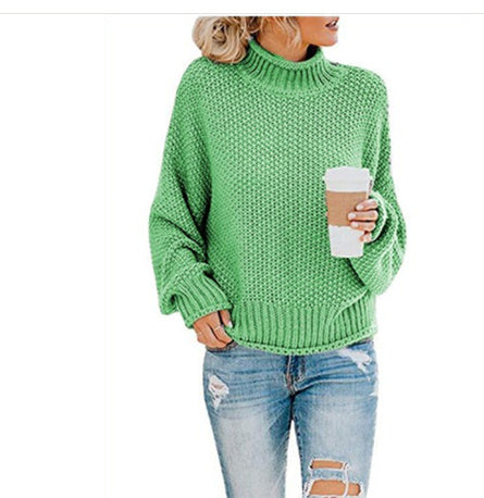 Load image into Gallery viewer, Solid Turtleneck Pullover Sweater Winter Fashion Casual Knitted Long-Sleeved Top Women&#39;s Clothing
