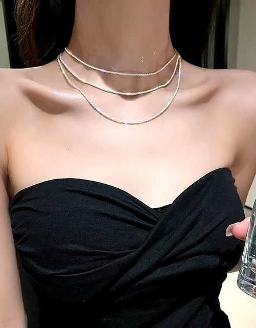 Load image into Gallery viewer, Popular Sparkling Necklace for Women Clavicle Chain Choker Fashion Jewelry Wedding Party Birthday Gift
