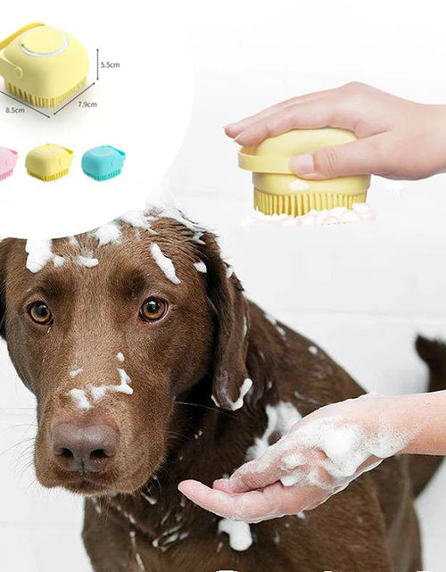Load image into Gallery viewer, Silicone Dog Bath Massage Gloves Brush Pet Cat Bathroom Cleaning Tool Comb Brush For Dog Can Pour Shampoo Dog Grooming Supplies
