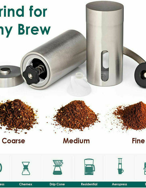 Load image into Gallery viewer, Hand Crank Pepper Conical Burr Grinder Coffee Beans Mill Muller Stainless Steel

