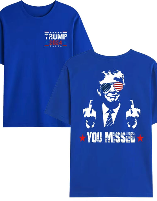 Load image into Gallery viewer, You Missed Trump 2024 US American Flag T-Shirt, Trump 2024 T-Shirt, Trump Shirt Trump You Missed Unisex Tshirt
