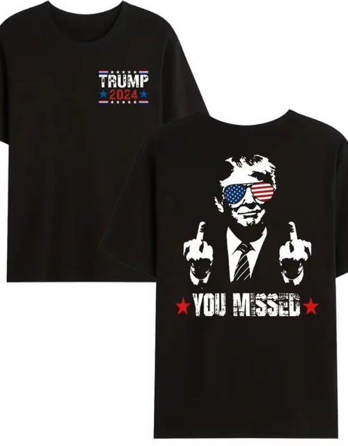 Load image into Gallery viewer, You Missed Trump 2024 US American Flag T-Shirt, Trump 2024 T-Shirt, Trump Shirt Trump You Missed Unisex Tshirt
