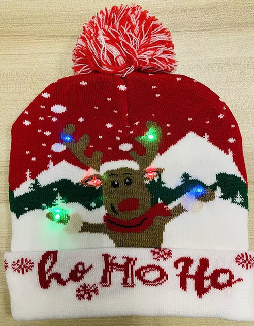 Load image into Gallery viewer, New Style! LED Christmas Hat Beanie Light up Illuminate Warm Hat 48 Patterns New Year Snowman Sweater Hat Christmas Decorations
