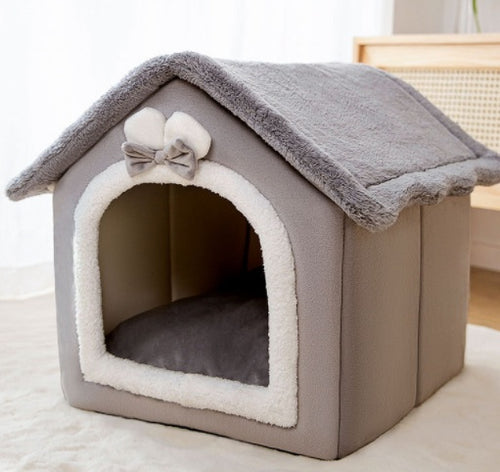 Load image into Gallery viewer, Foldable Dog House Pet Cat Bed Winter Dog Villa Sleep Kennel Removable Nest Warm Enclosed Cave Sofa Pets Supplies
