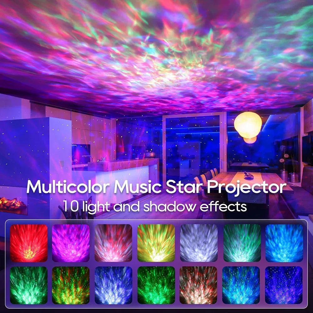 New LED Starry Galaxy Projector Night Light Child Gift USB Bluetooth Music Player Star Nightlight Colorful Projector Night Lamp